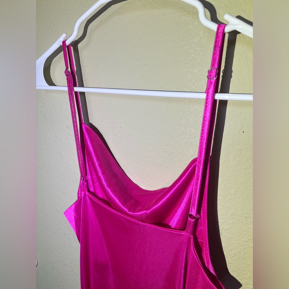Pink Ruched Night Out Dress - Picture 5 of 5